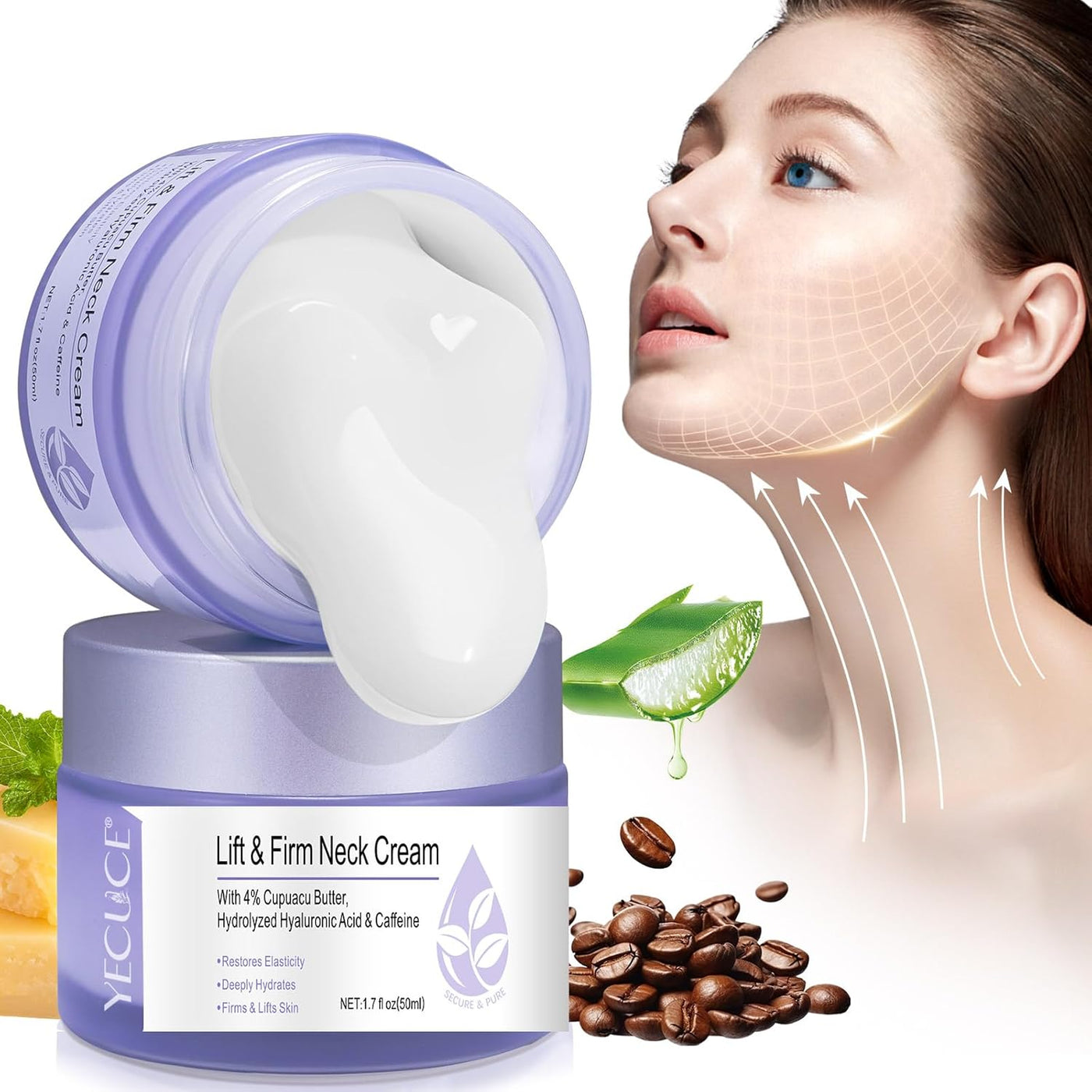 Neck Firming Cream, Tighten and Lift Neck Cream, Anti-Aging Neck Cream