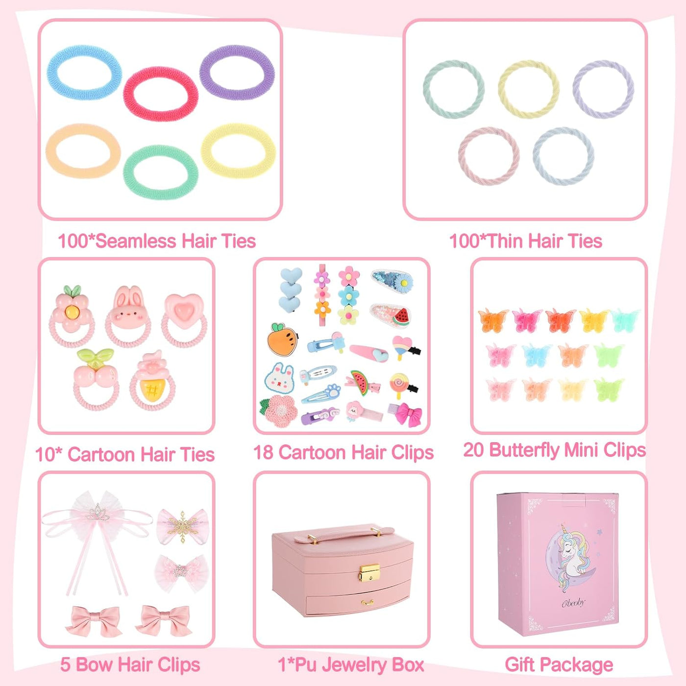 255 PCS Hair Accessories for Girls, Back to  Accessories